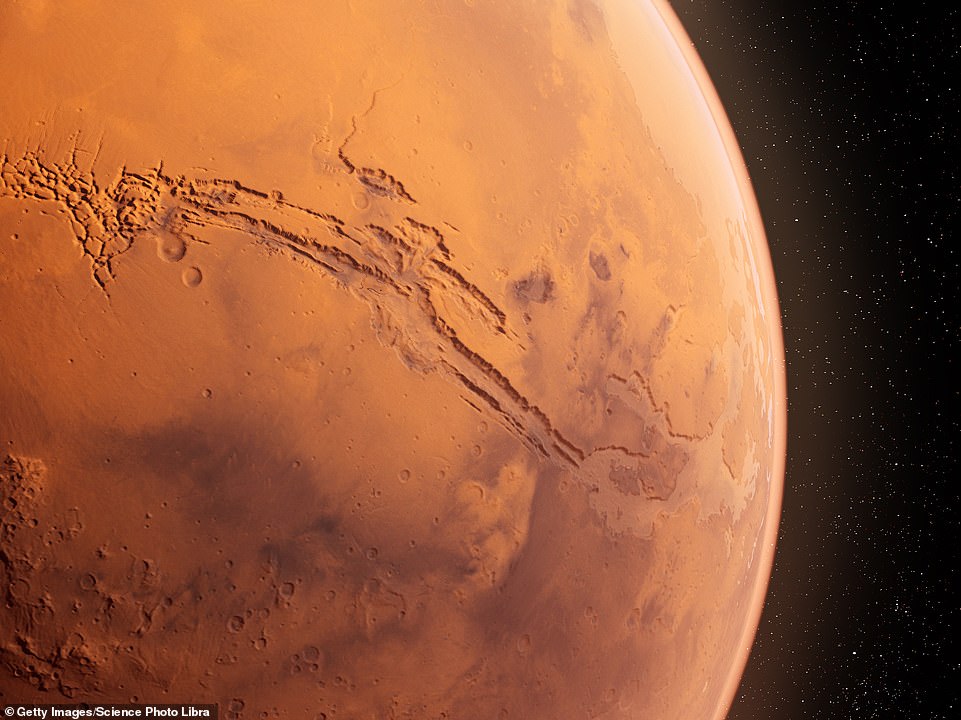 Pictured above is a computer illustration of Mariner Valley on the Red Planet, which is the largest canyon in the solar world.