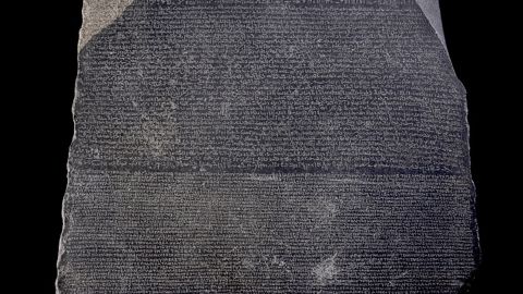 The Rosetta Stone has been in the British Museum in London since 1802.