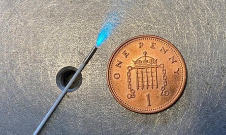 The endo-microscope next to a 1 pence coin