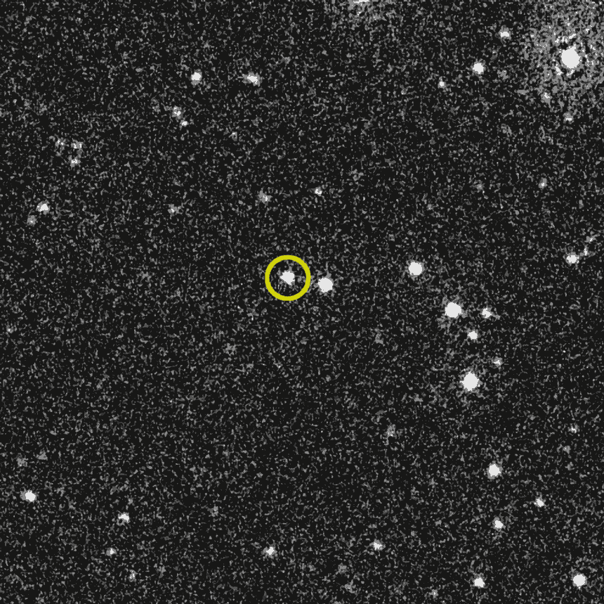Gamma ray gif burst , inside the yellow circle, it will be bright and then dark