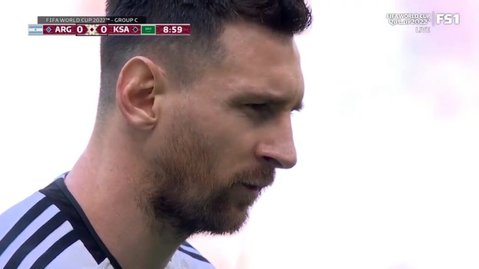 Lionel Messi scores a 10th-minute PK as Argentina take a 1-0 lead over Saudi Arabia