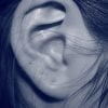 This shows a woman's ear