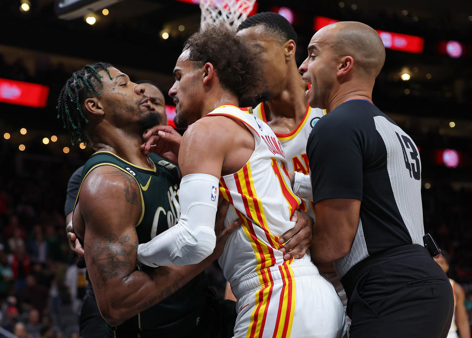 Trae Young and Marcus Smart had a falling out at the end of Celtics-Hawks.